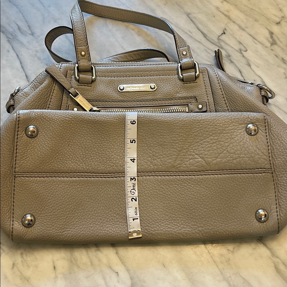 Michael Kors Gray Leather Shoulder Bag/ Satchel - Picture 8 of 14